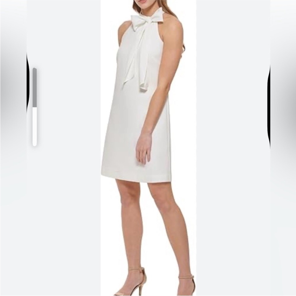 Vince Camuto Ivory Halter Mini Dress with Bow